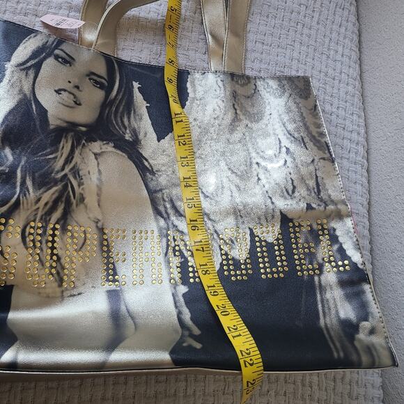 Victoria's Secret Stylish Black and Gold Tote Bag - Picture 8 of 11